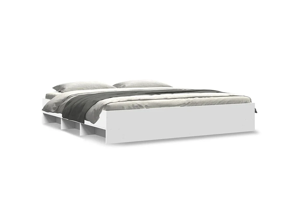 Cadre de lit sans matelas blanc 180x200 cm bois d'ingénierie