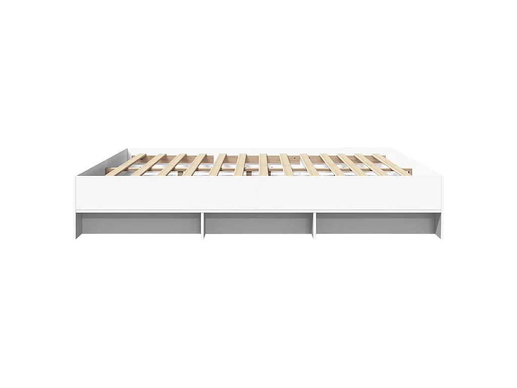 Cadre de lit sans matelas blanc 180x200 cm bois d'ingénierie