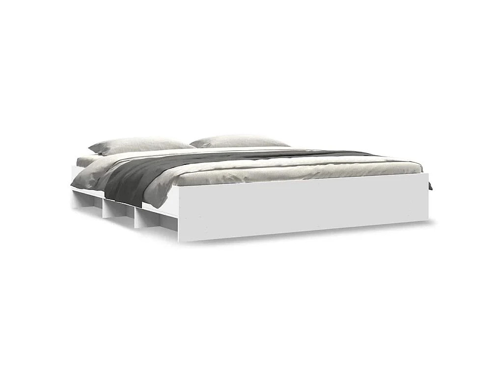 Cadre de lit sans matelas blanc 180x200 cm bois d'ingénierie