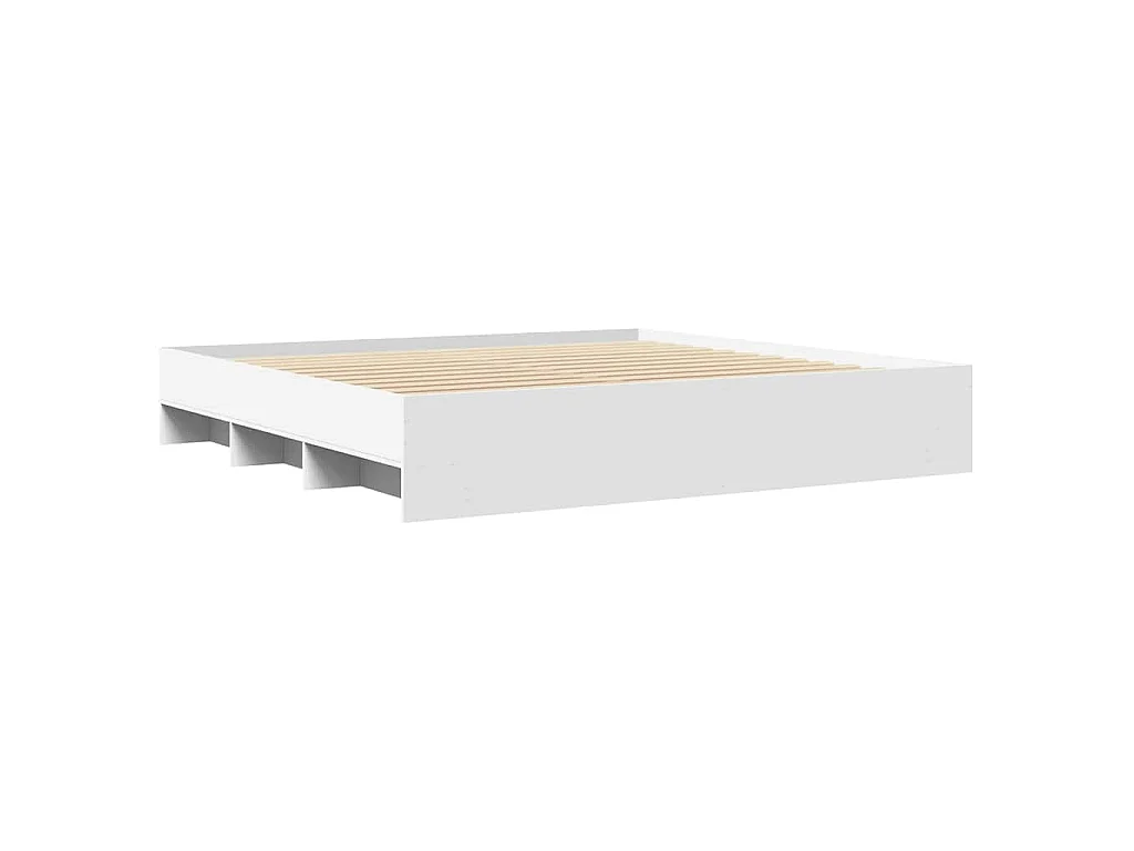 Cadre de lit sans matelas blanc 180x200 cm bois d'ingénierie
