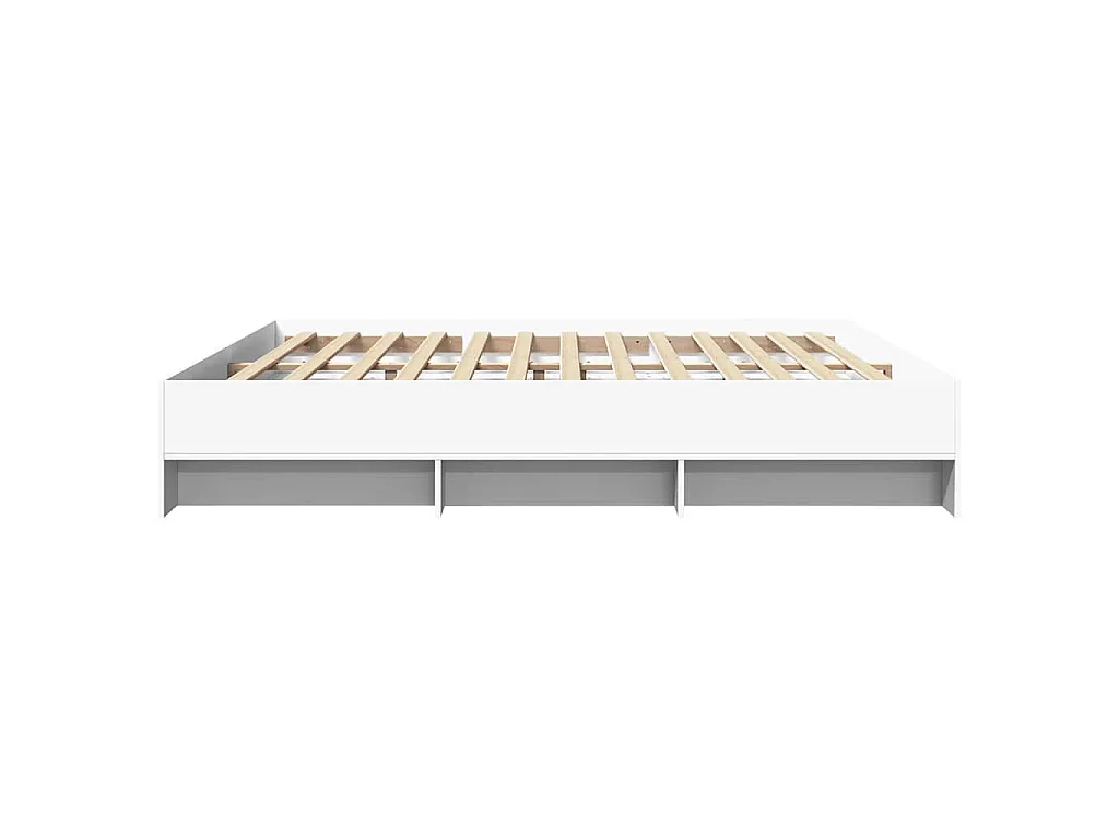Cadre de lit sans matelas blanc 180x200 cm bois d'ingénierie