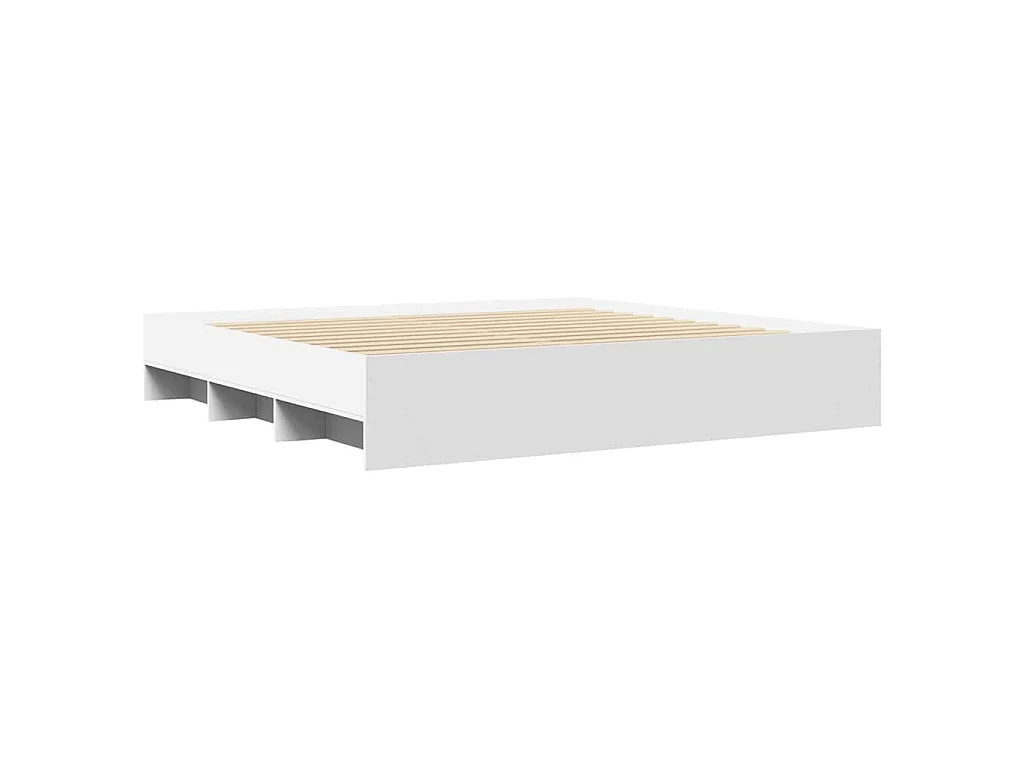Cadre de lit sans matelas blanc 180x200 cm bois d'ingénierie