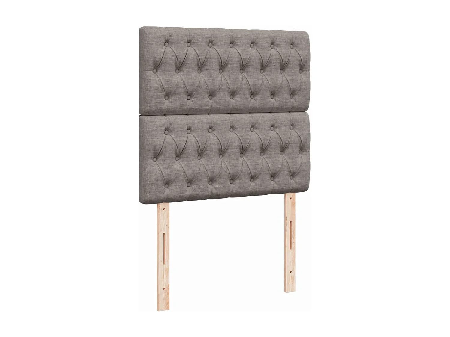 Cama box spring con colchón tela gris taupe 80x200 cm