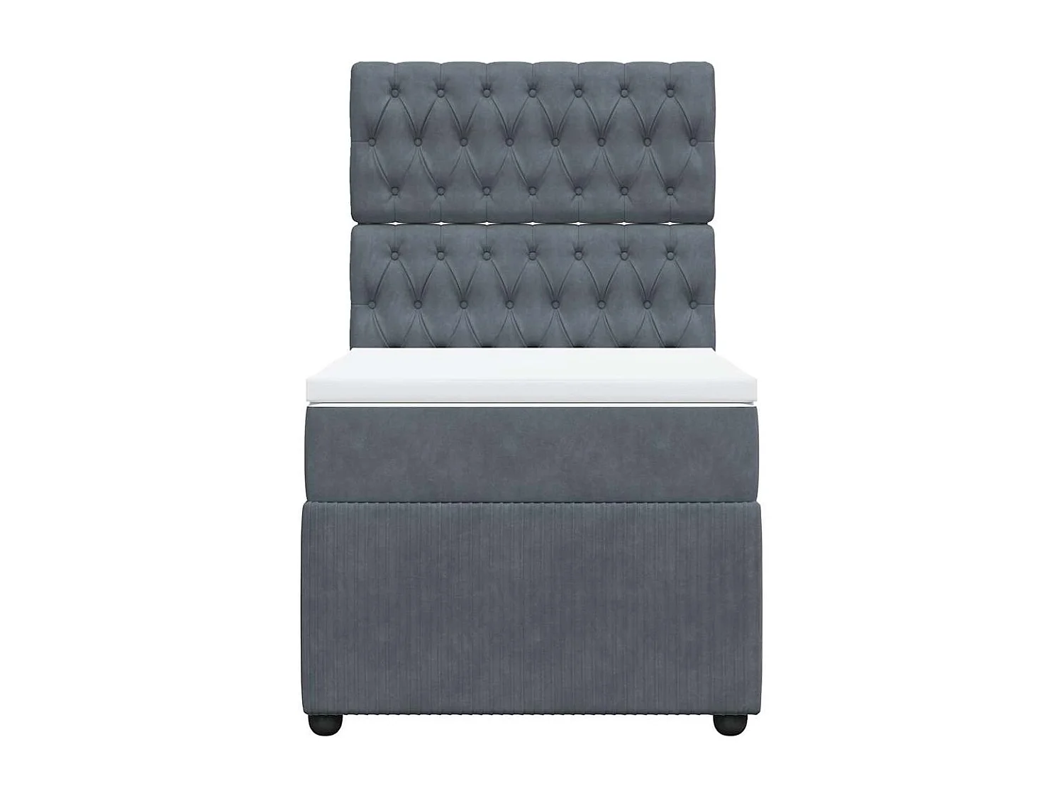 Cama com molas/colchão 80x200 cm veludo cinza-escuro