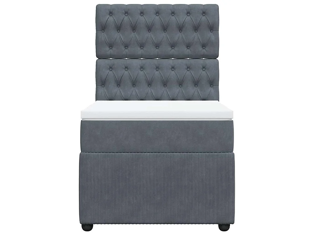 Boxspringbett mit Matratze Dunkelgrau 80x200 cm Samt