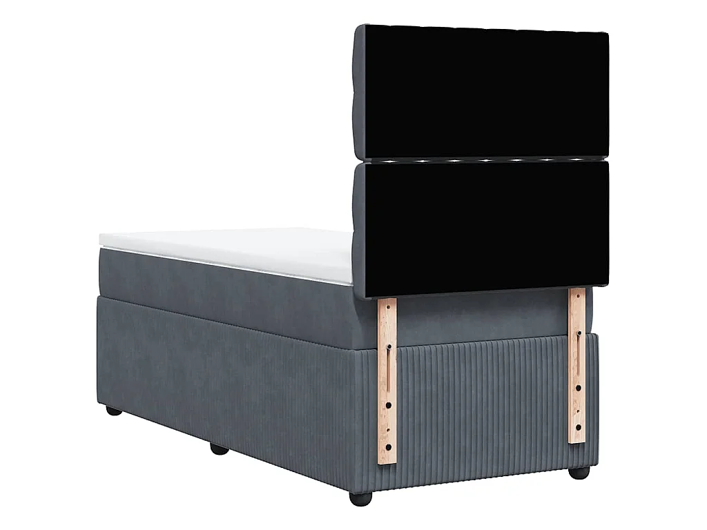 Boxspringbett mit Matratze Dunkelgrau 80x200 cm Samt