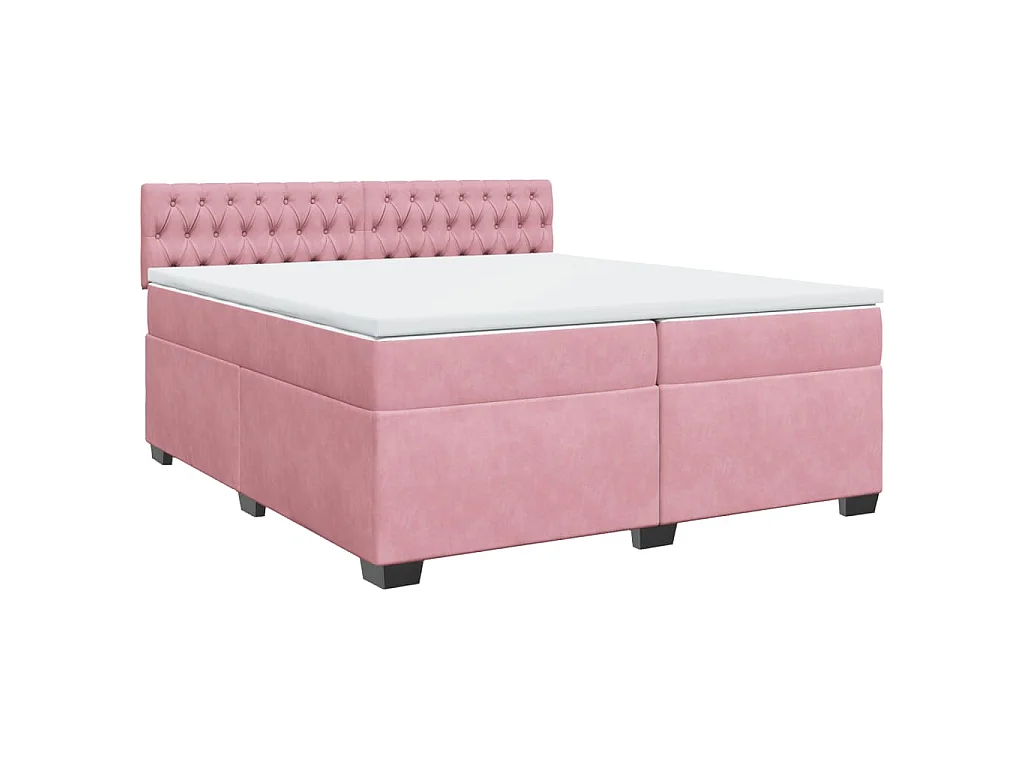 Boxspringbett mit Matratze Rosa 200x200 cm Samt