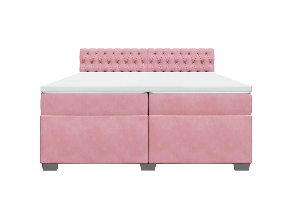 Boxspringbett mit Matratze Rosa 200x200 cm Samt