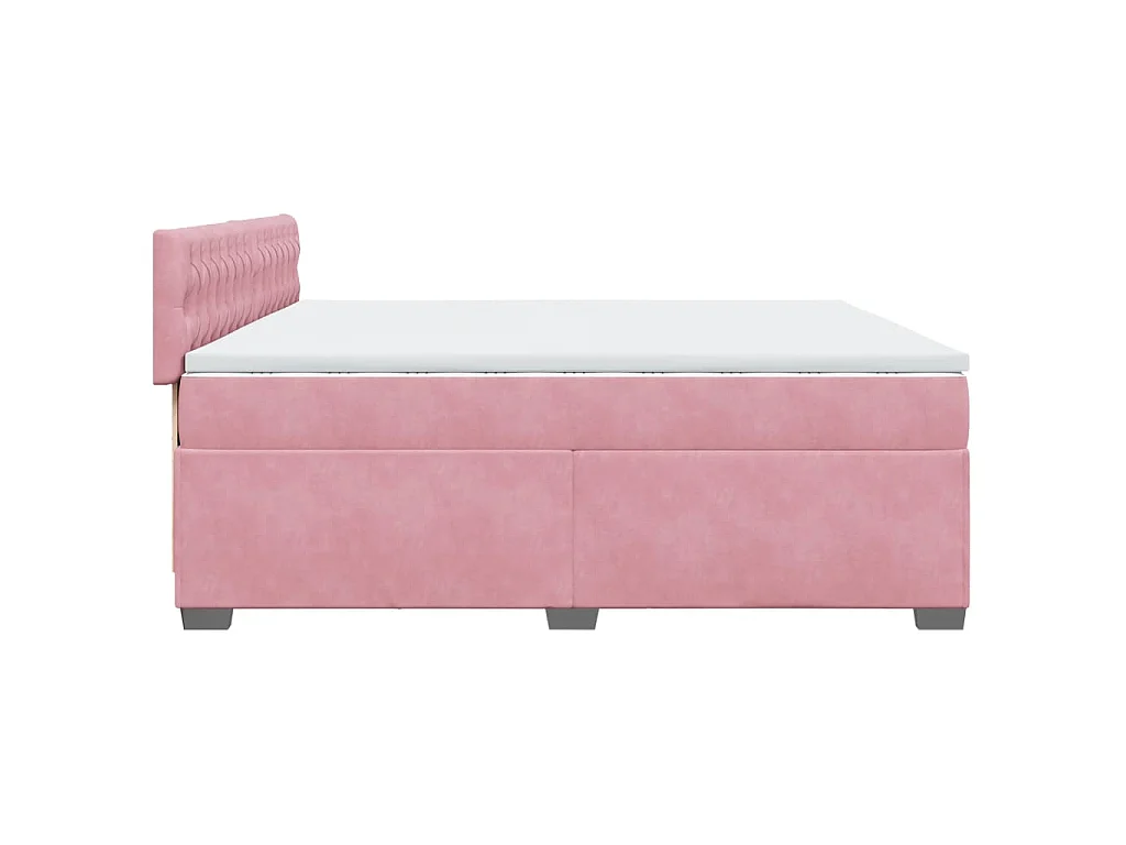 Boxspringbett mit Matratze Rosa 200x200 cm Samt