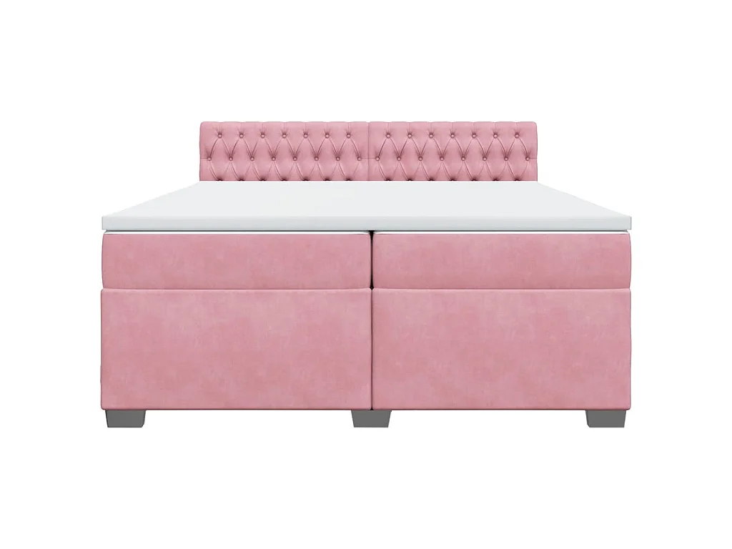 Boxspringbett mit Matratze Rosa 200x200 cm Samt