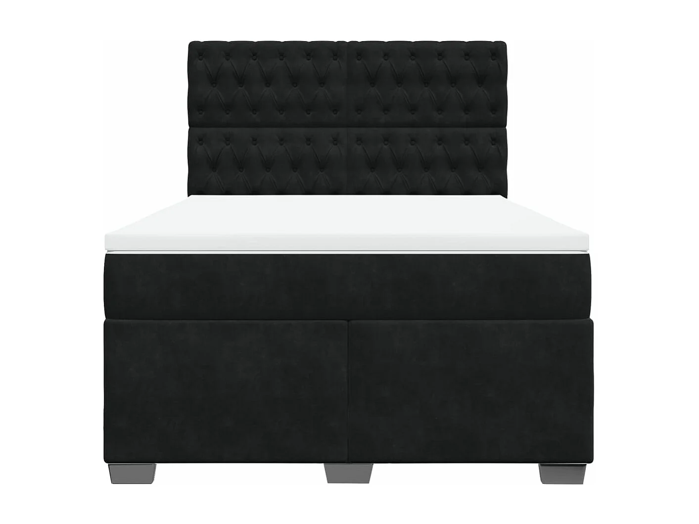 Sommier à lattes de lit avec matelas Noir 140x190 cm Velours