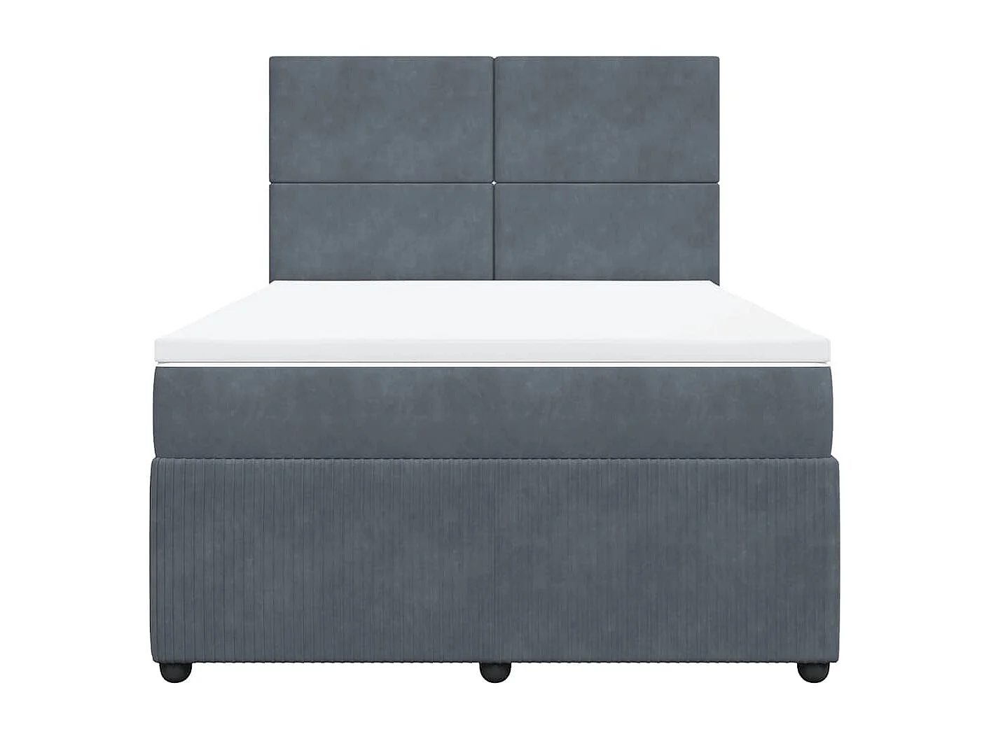 Giroletto a Molle con Materasso Grigio Scuro 140x190 cm Velluto