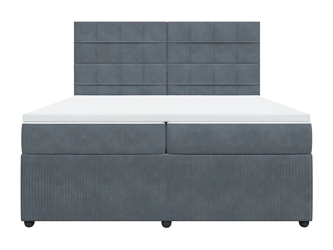 Boxspringbett mit Matratze Dunkelgrau 200x200 cm Samt