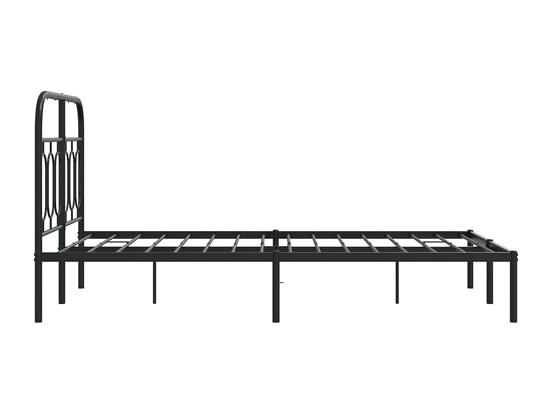 Bedframe met hoofdbord metaal zwart 120x200 cm