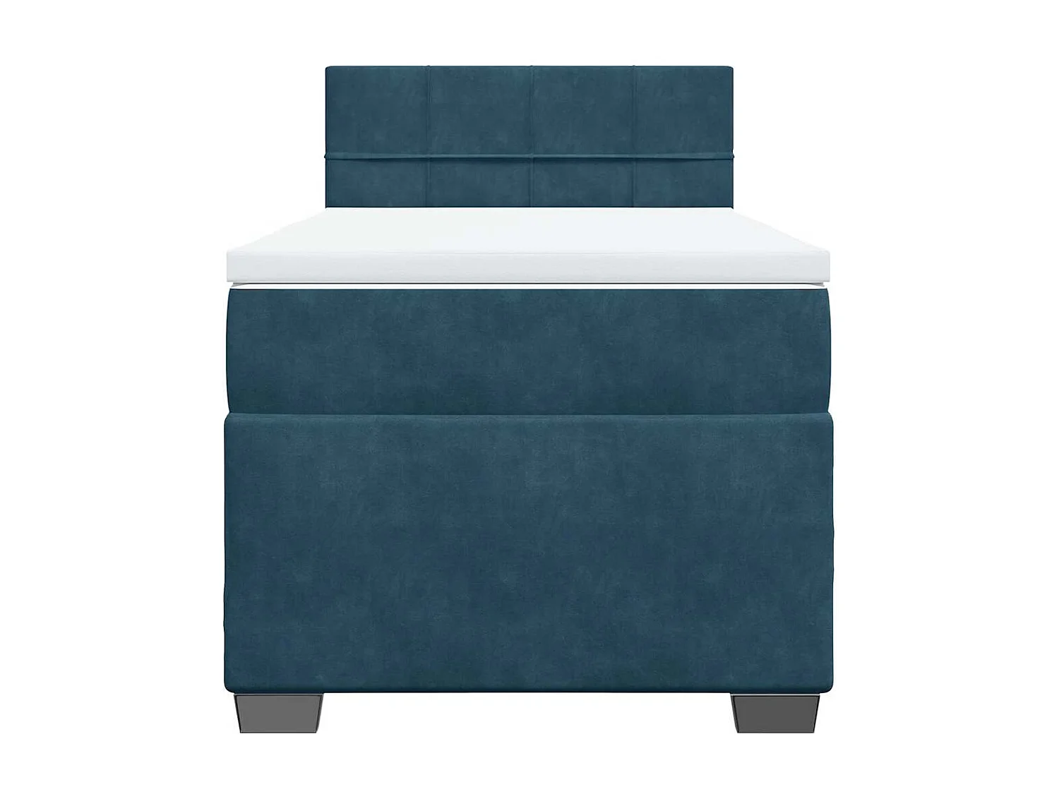 Sommier à lattes de lit avec matelas bleu 80x200 cm velours