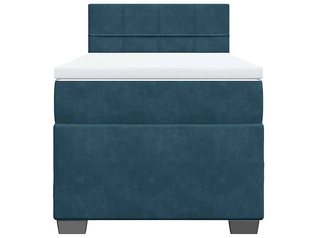 Cama boxspring com colchão 80x200 cm veludo azul