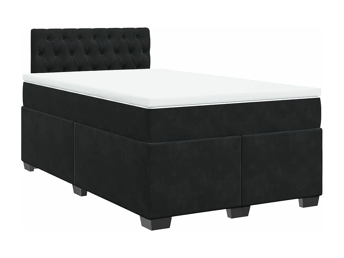 Boxspringbett mit Matratze Schwarz 120x190 cm Samt