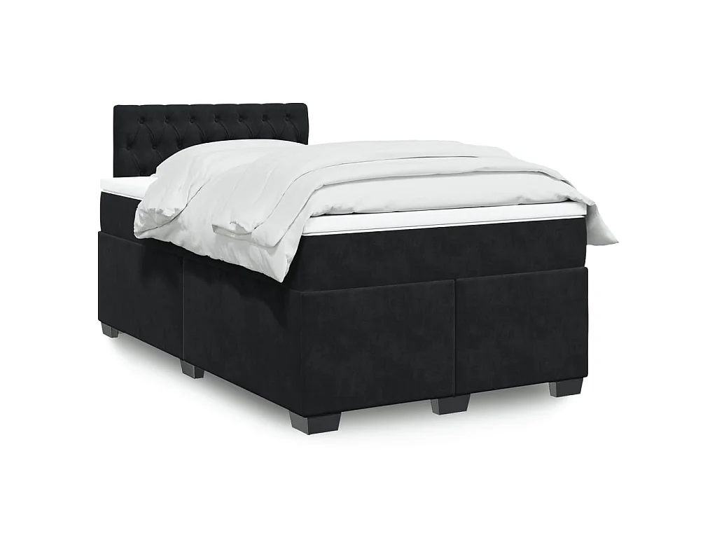 Boxspringbett mit Matratze Schwarz 120x190 cm Samt