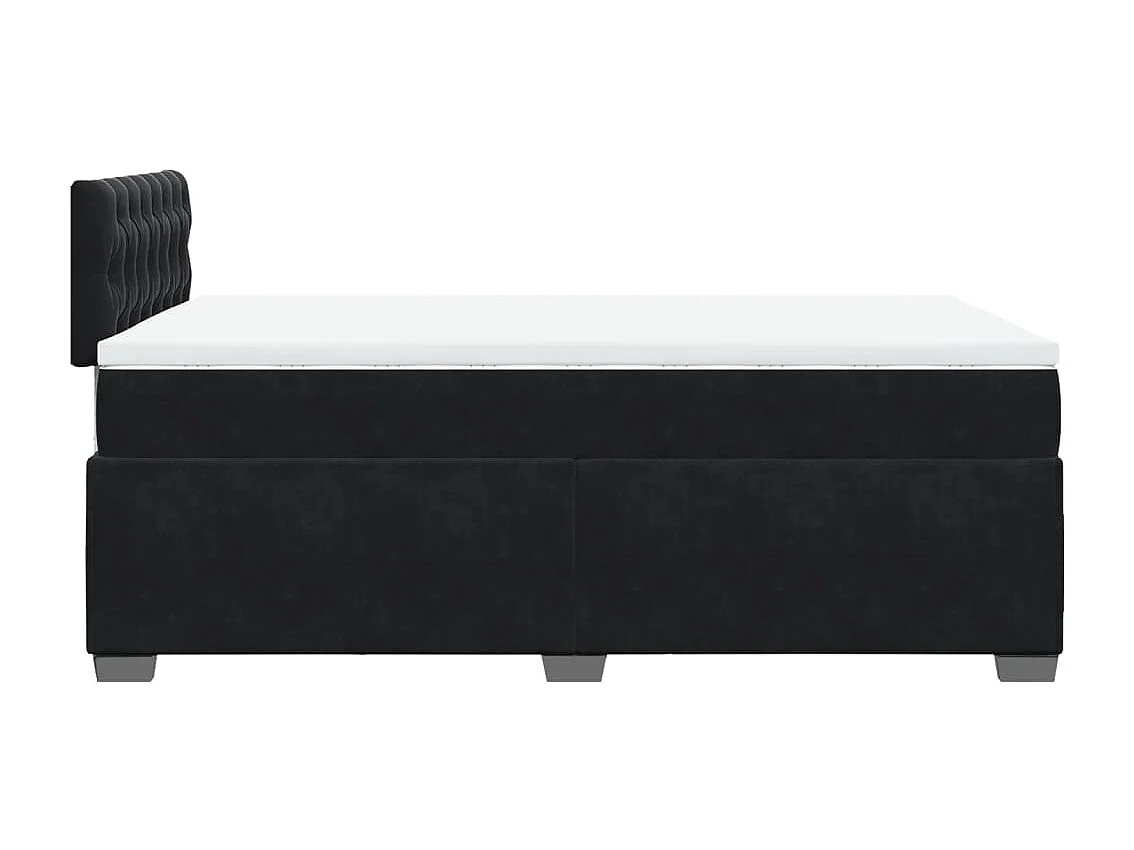 Boxspringbett mit Matratze Schwarz 120x190 cm Samt
