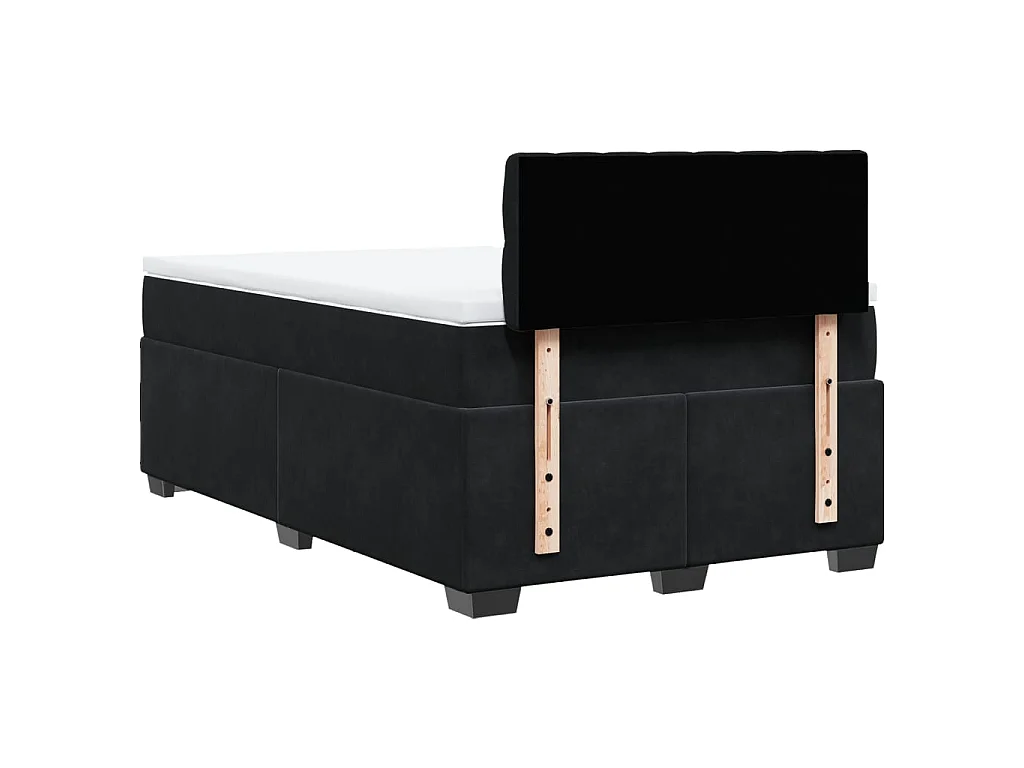 Boxspringbett mit Matratze Schwarz 120x190 cm Samt