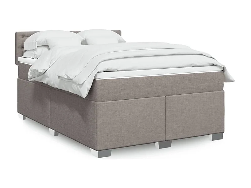 Boxspringbett mit Matratze Taupe 160x200 cm Stoff