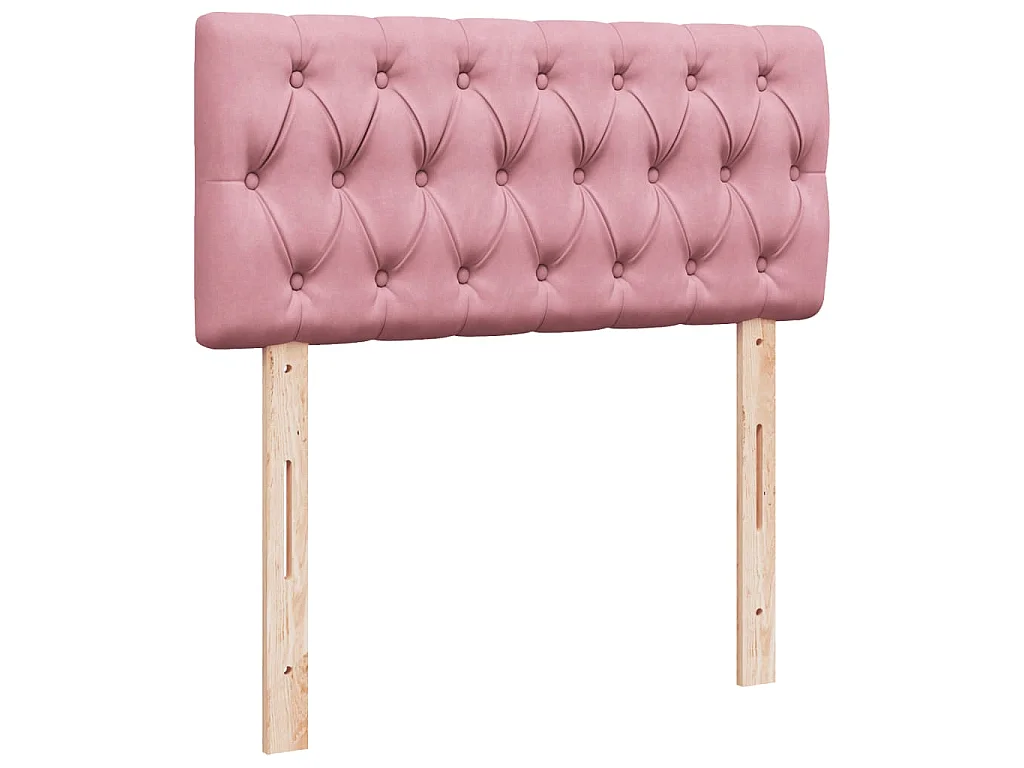 Boxspring met matras fluweel roze 100x200 cm
