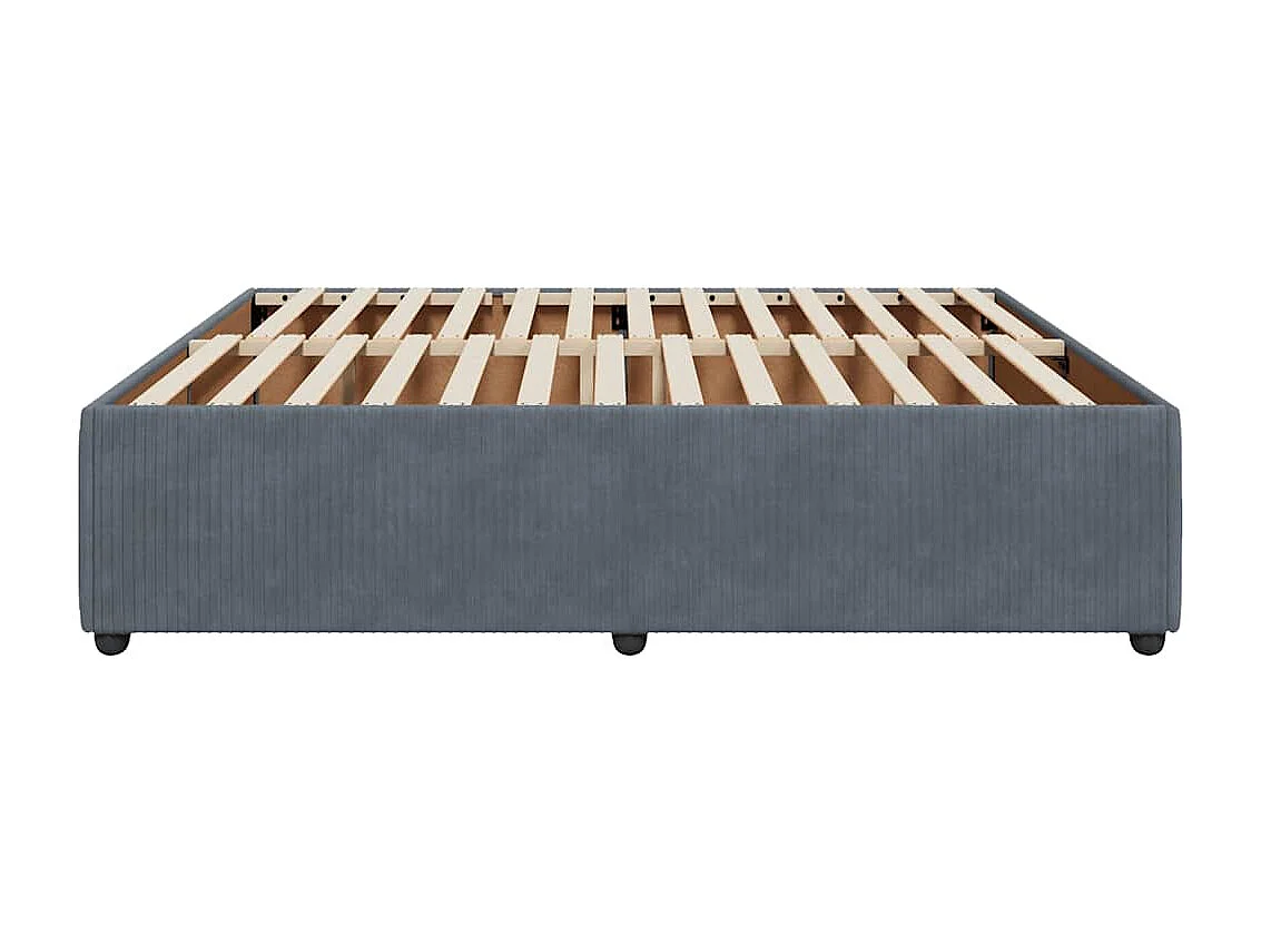 Cadre de lit sans matelas gris foncé 200x200 cm velours