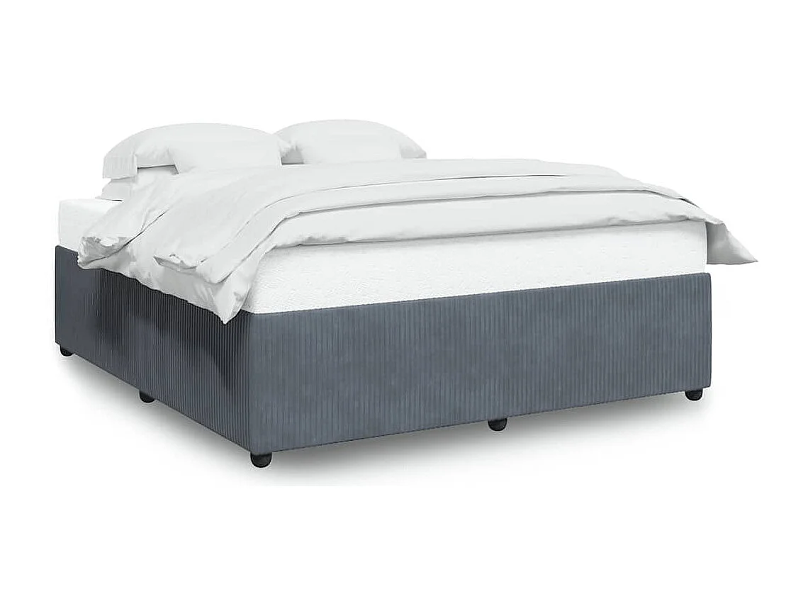 Cadre de lit sans matelas gris foncé 200x200 cm velours
