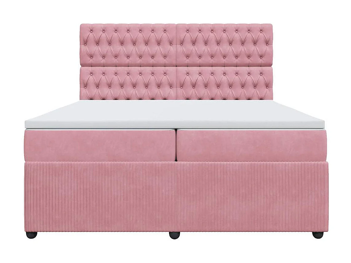 Sommier à lattes de lit avec matelas Rose 200x200 cm Velours