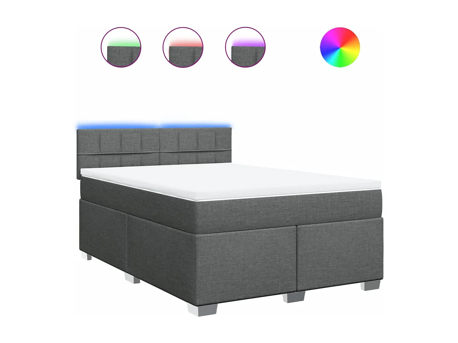 Boxspringbett mit Matratze Dunkelgrau 140x200 cm Stoff