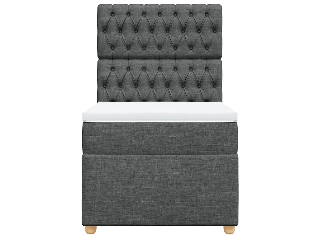 Boxspringbett mit Matratze Dunkelgrau 90x200 cm Stoff