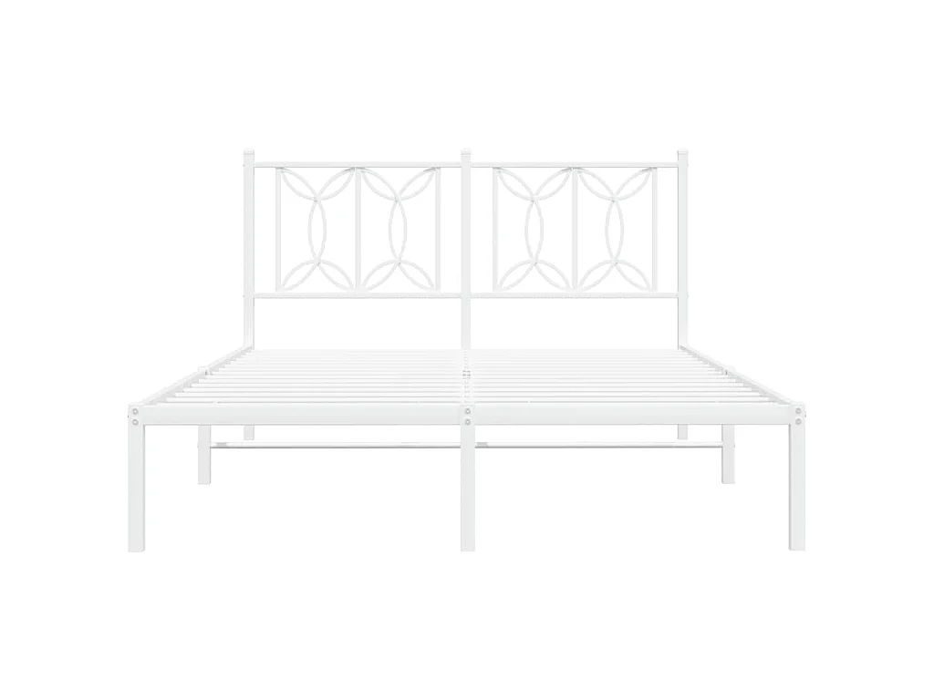 Estructura cama sin colchón con cabecero metal blanco 135x190cm