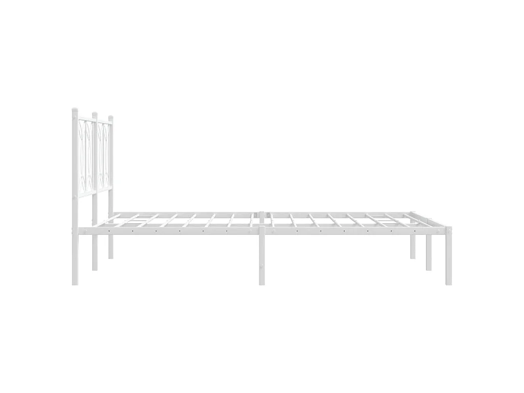 Estructura cama sin colchón con cabecero metal blanco 135x190cm