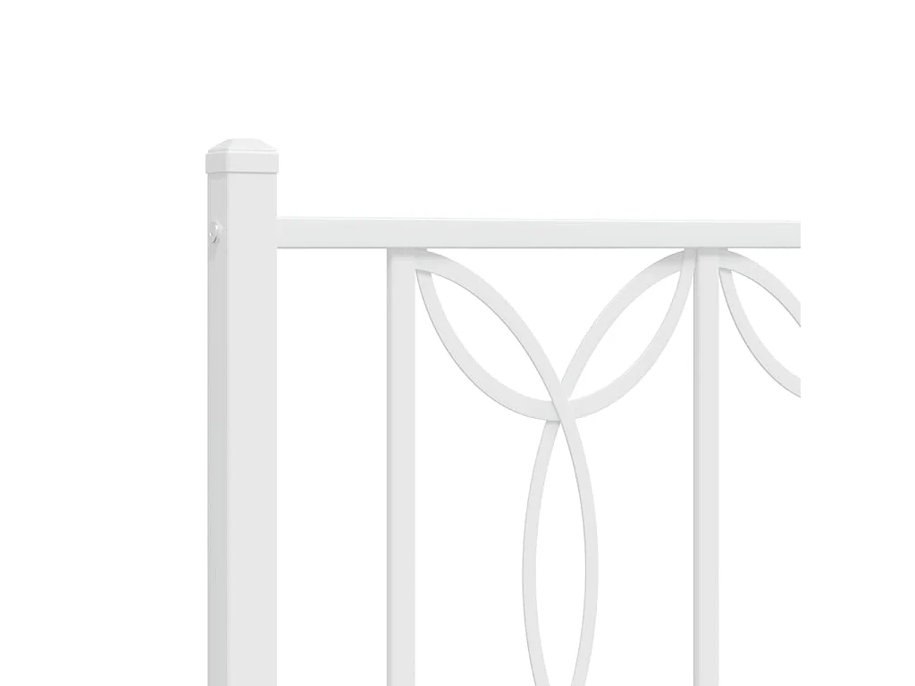 Estructura cama sin colchón con cabecero metal blanco 135x190cm