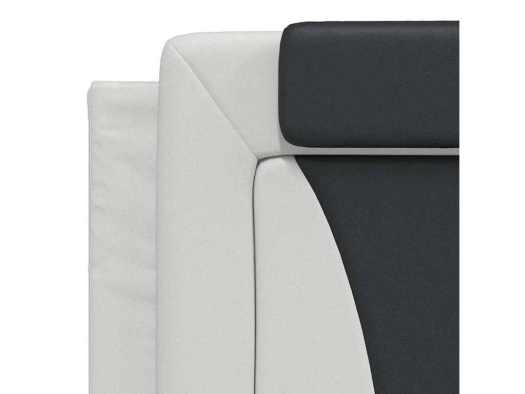 Cadre de lit Viana sans matelas blanc et noir 180x200 cm similicuir
