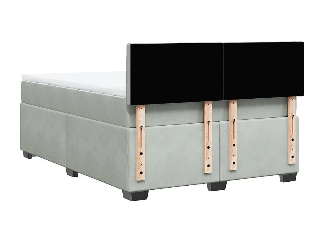 Sommier à lattes de lit et matelas Gris clair 140x190cm Velours