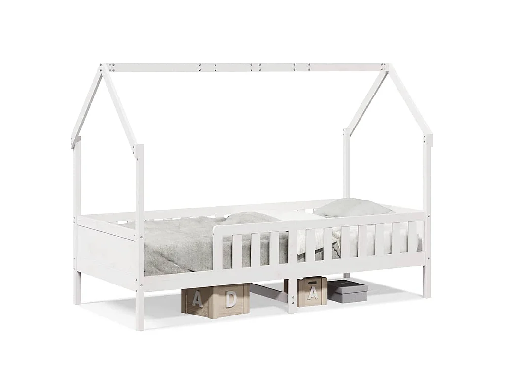 Cadre de lit d'enfants forme de maison sans matelas pin
