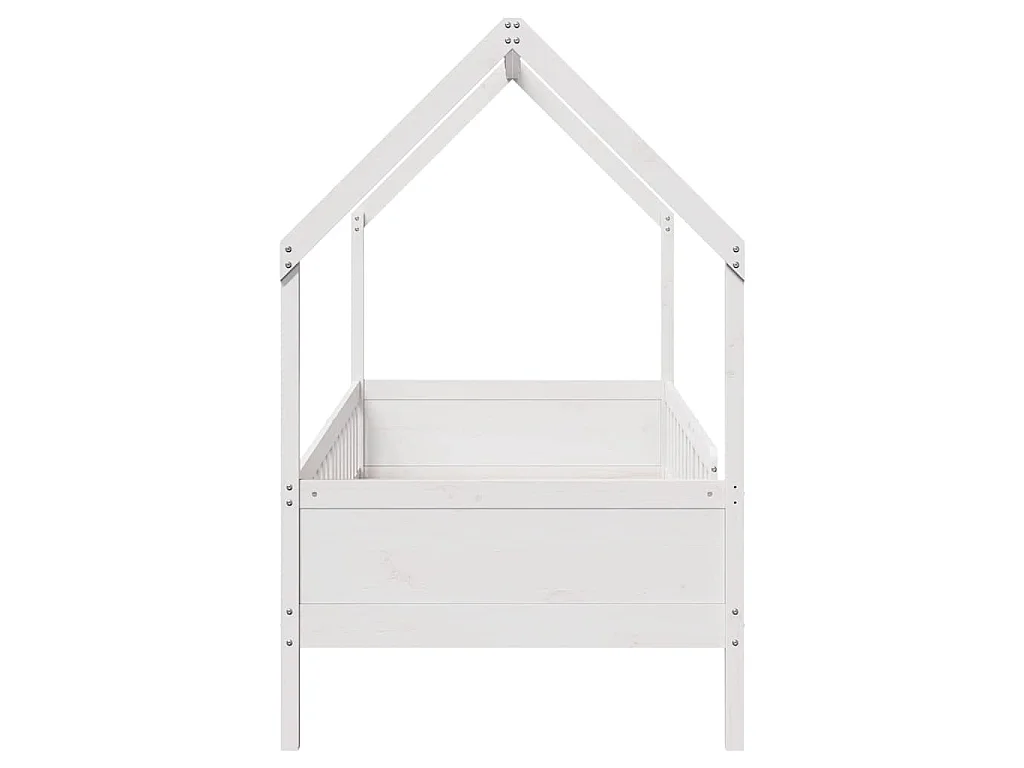 Giroletto Casetta Bambini Bianco 80x200 cm Legno Massello Pino