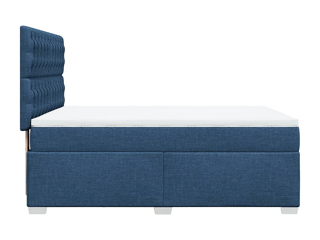 Sommier à lattes de lit avec matelas Bleu 160x200 cm Tissu