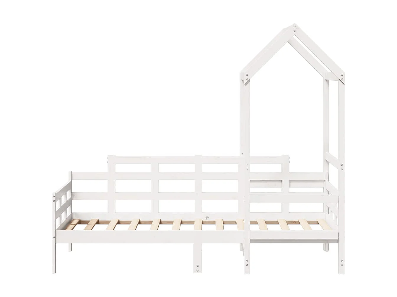 Lit de jour avec toit sans matelas blanc 90x190 cm bois massif