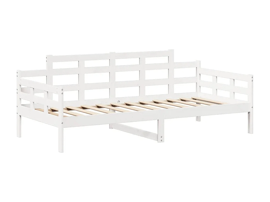 Lit de jour avec toit sans matelas blanc 90x190 cm bois massif