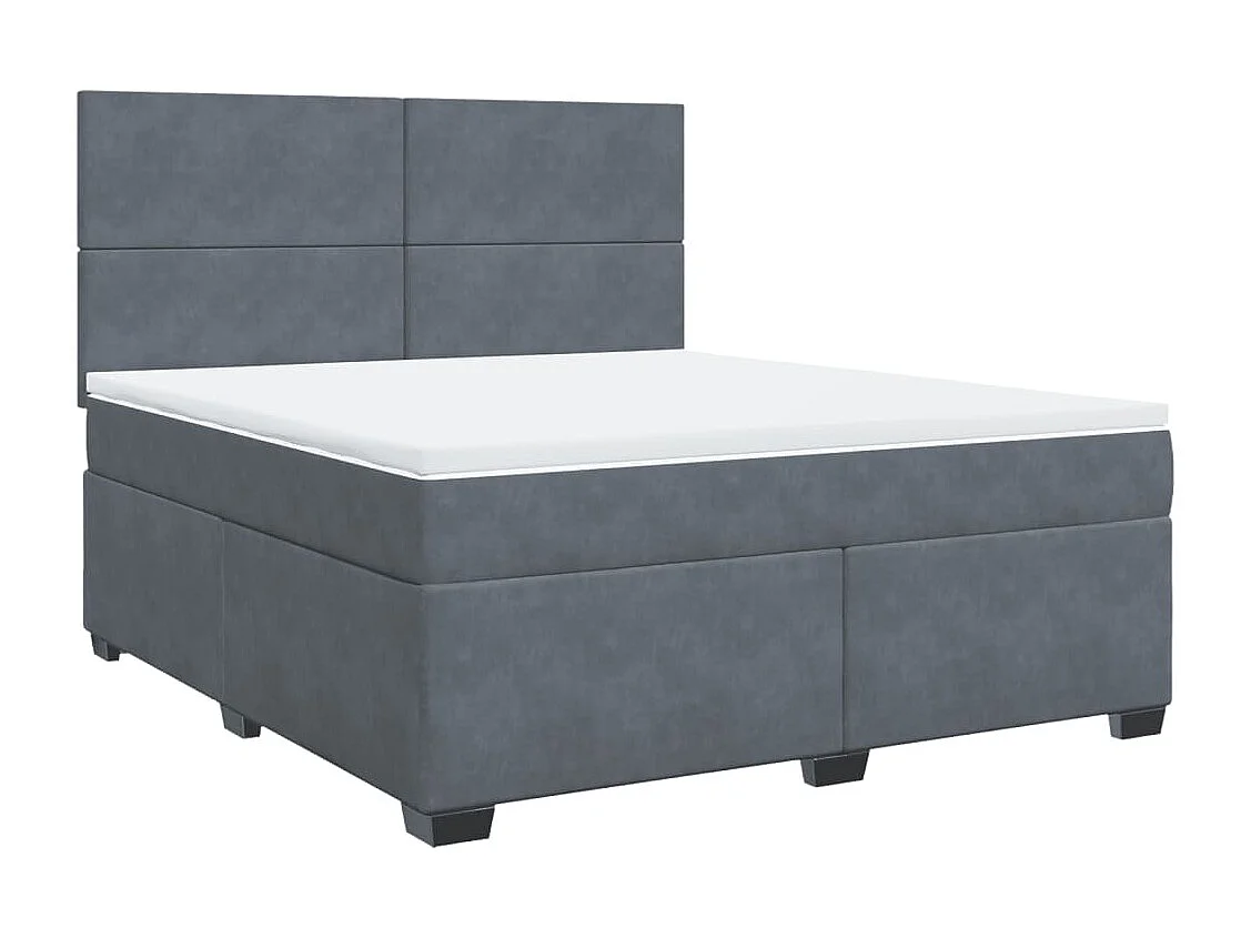 Boxspring met matras fluweel donkergrijs 180x200 cm