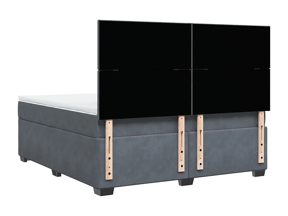 Boxspring met matras fluweel donkergrijs 180x200 cm