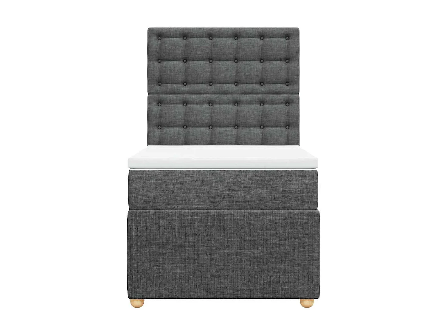 Sommier à lattes de lit et matelas Gris foncé 90x190 cm Tissu