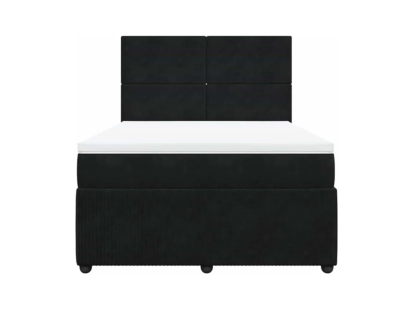 Boxspringbett mit Matratze Schwarz 140x190 cm Samt