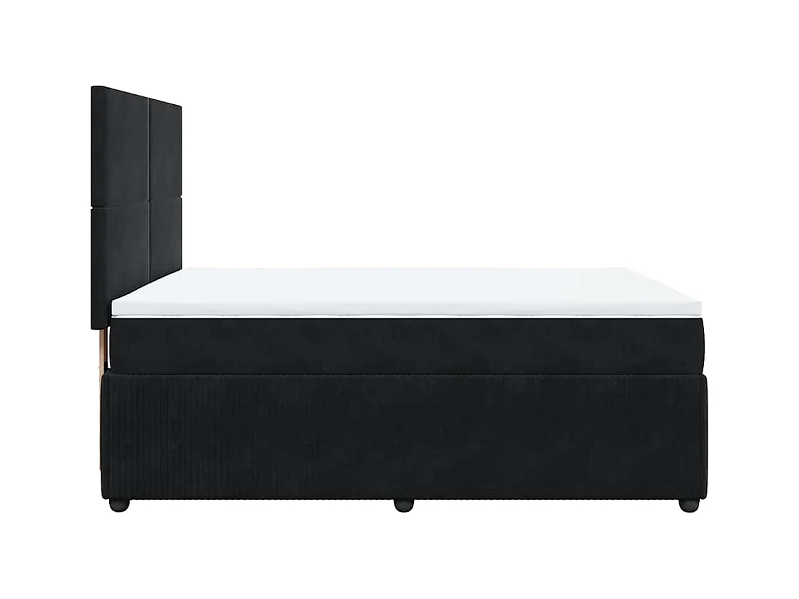 Boxspringbett mit Matratze Schwarz 140x190 cm Samt
