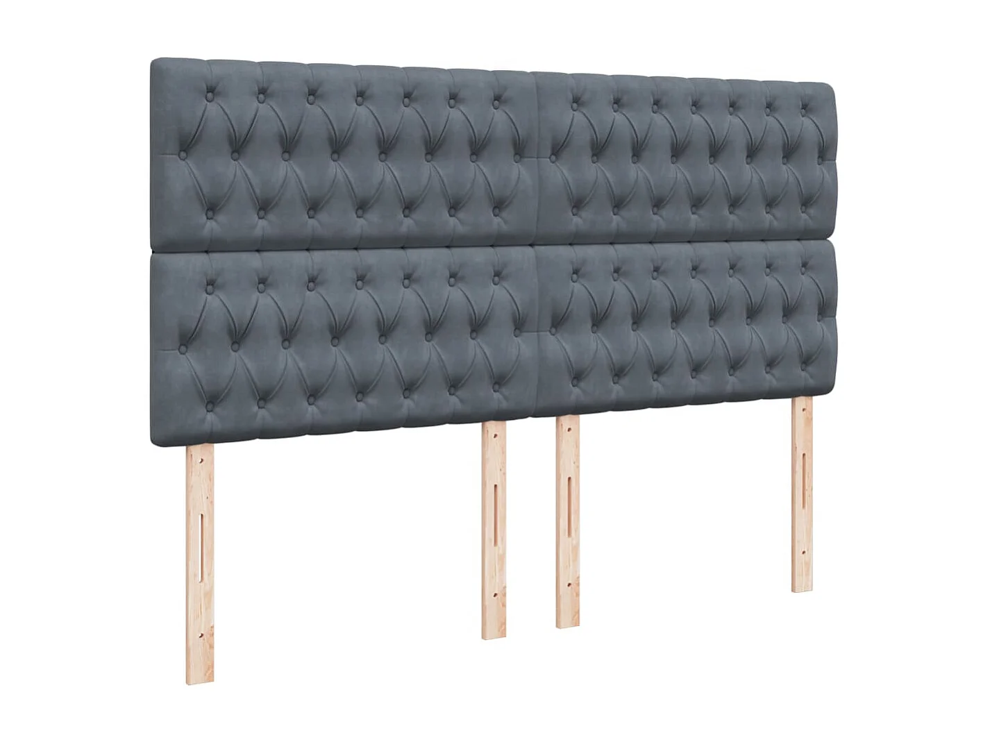 Giroletto a Molle con Materasso Grigio Scuro 180x200 cm Velluto