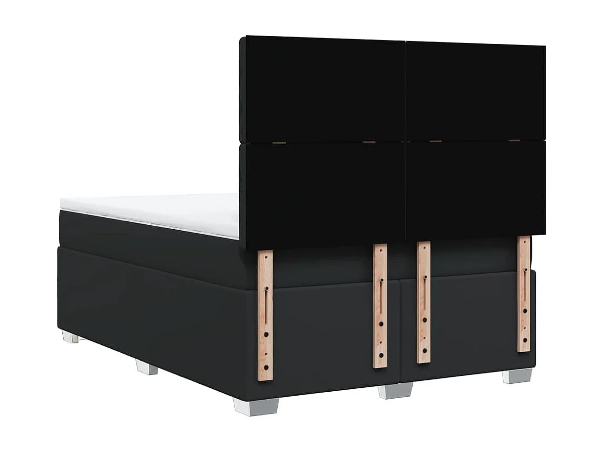 Boxspring met matras kunstleer zwart 140x190 cm