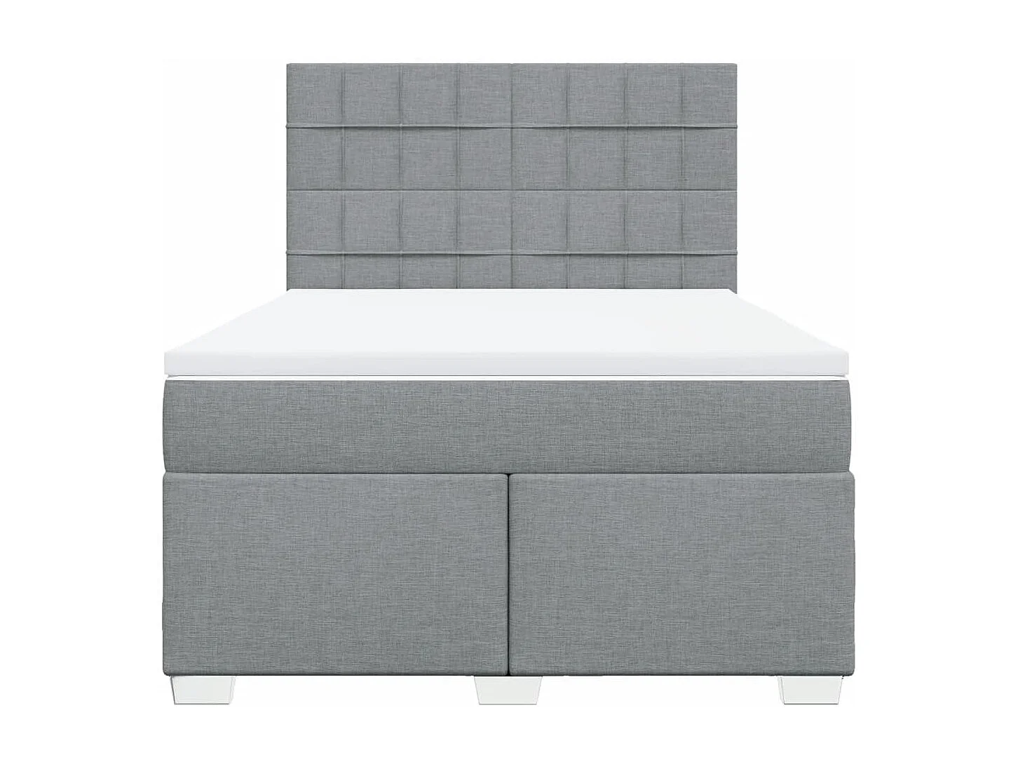 Giroletto a Molle con Materasso Grigio Chiaro 160x200cm Tessuto