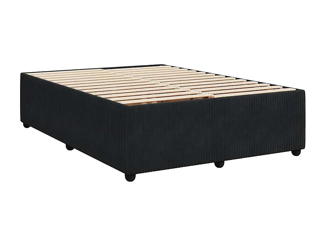 Boxspringbett mit Matratze Schwarz 140x190 cm Samt